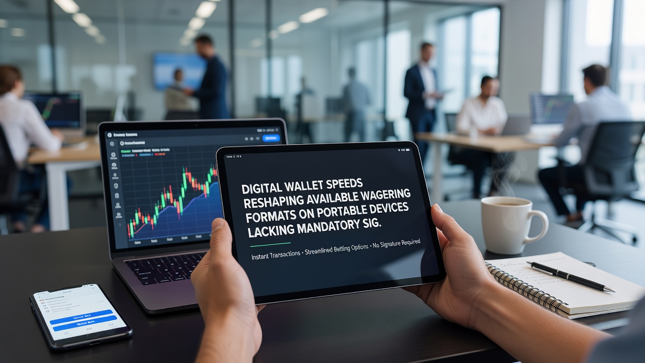 Portable device displaying multiple wagering formats enabled by digital wallet transfers