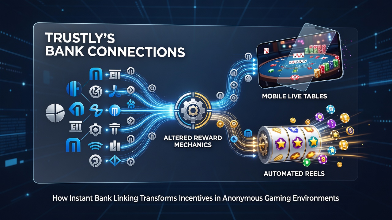 Mobile casino interface showing Trustly bank transfer integration with live dealer tables and slot reels on a smartphone screen